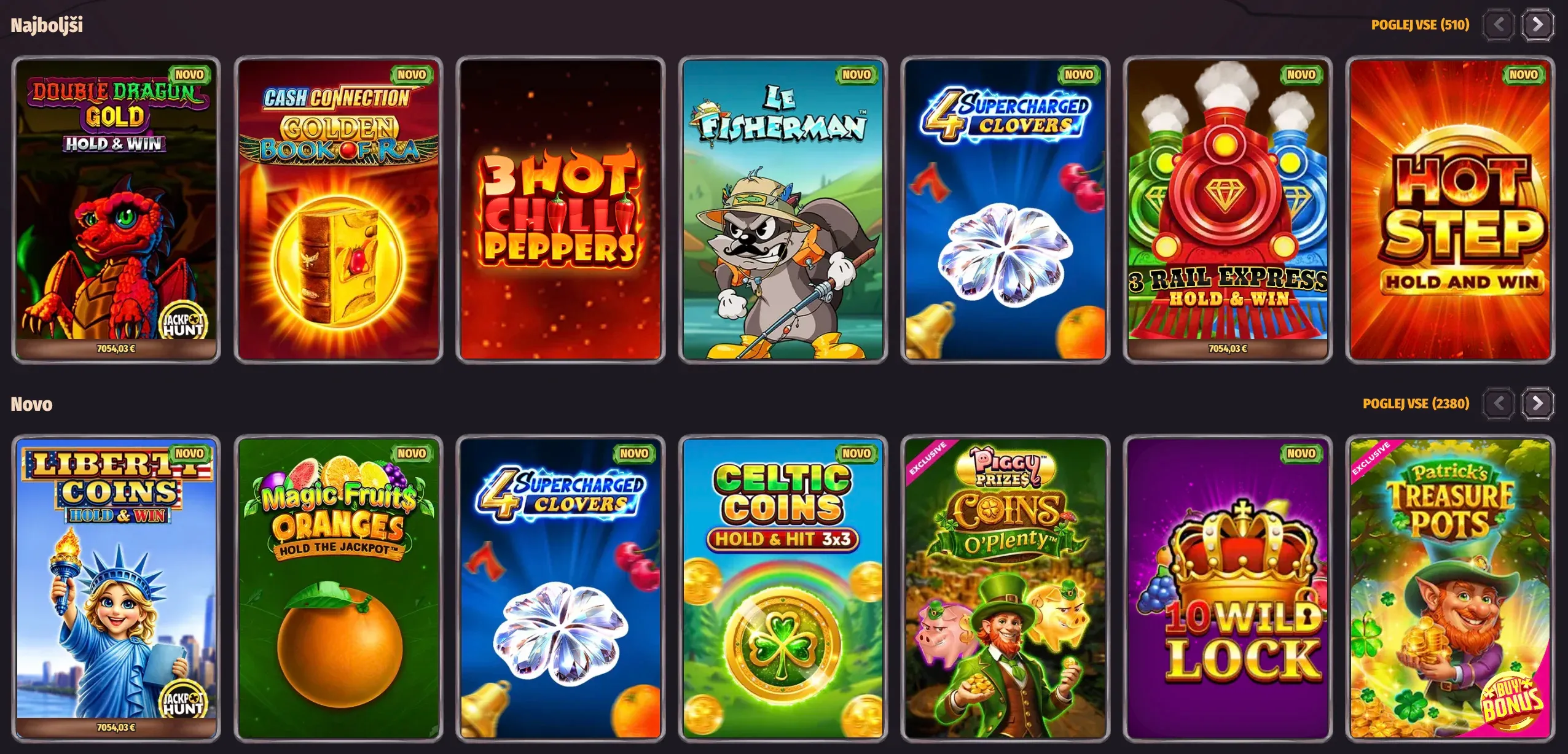 Igre v igralnici Dragonia